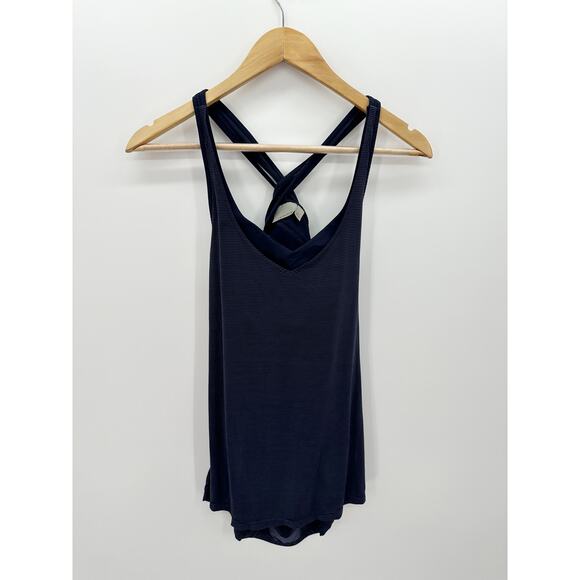 Athleta Blue Transcendence Support Workout Tank Top Built in Bra Women Size XS - Picture 1 of 6